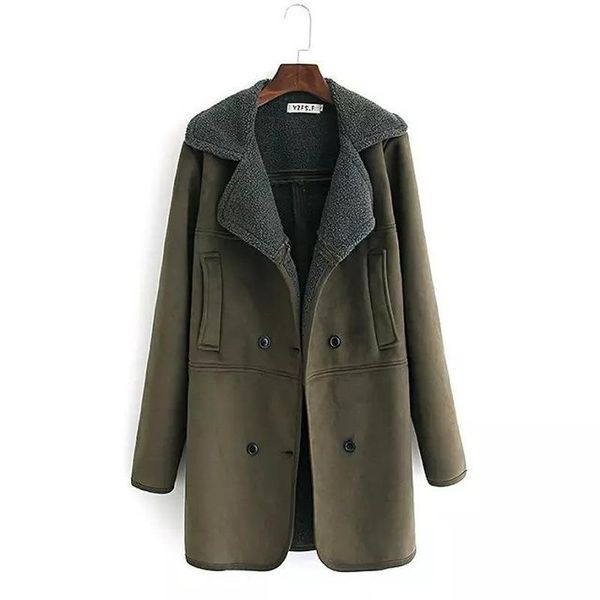 plus size women's long sleeved autumn winter chamois coats v-neck long sleeved thick outerwear, Black;brown
plus size women's long sleeved autumn winter chamois coats v-neck long sleeved thick outerwear, Black;brown