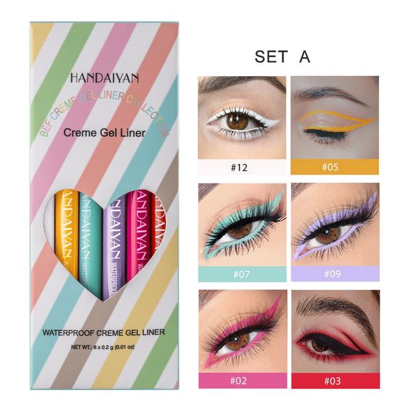 handaiyan 6 coloured eyeliner pencil set rotate cream gel waterproof high pigment long-lasting makeup eye liner sets
handaiyan 6 coloured eyeliner pencil set rotate cream gel waterproof high pigment long-lasting makeup eye liner sets