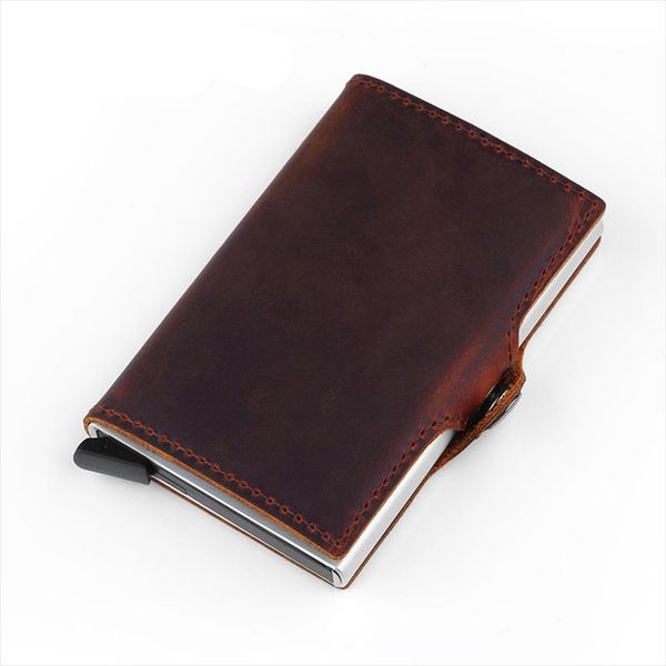 fashion wallet genuine leather business card holder metal rfid blocking mini slim wallet hasp travel purse, Red;black
fashion wallet genuine leather business card holder metal rfid blocking mini slim wallet hasp travel purse, Red;black
