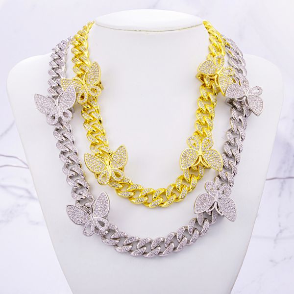 men women necklaces 12mm 18/20inch gold silver colors bling ice out cz butterflies cuban chain necklace nice gift for friend
men women necklaces 12mm 18/20inch gold silver colors bling ice out cz butterflies cuban chain necklace nice gift for friend