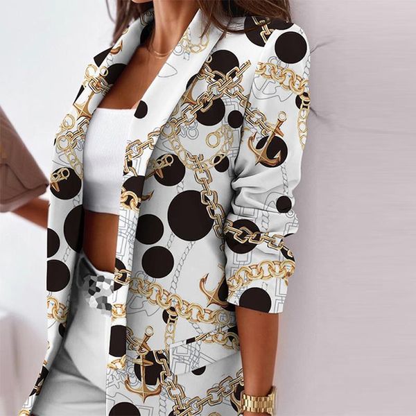 printed slim cardigan blazer autumn winter casual turn down collar office female ol fashion overcoat, White;black
printed slim cardigan blazer autumn winter casual turn down collar office female ol fashion overcoat, White;black