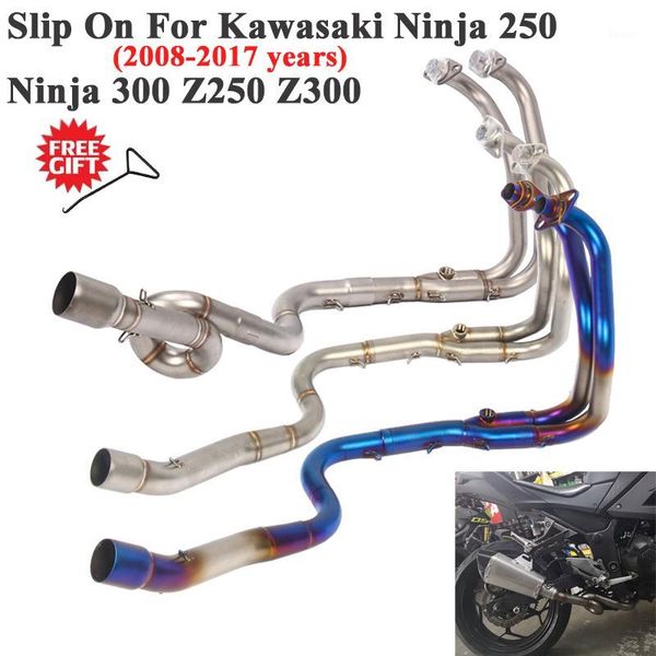 motorcycle exhaust system full muffler escape for ninja 250 300 z250 z300 2008 - 2021 modified front middle link pipe1
motorcycle exhaust system full muffler escape for ninja 250 300 z250 z300 2008 - 2021 modified front middle link pipe1
