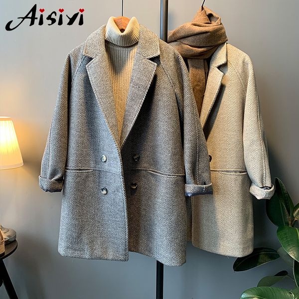 women winter elegant woolen coat warm long coat sleeve wool blends turn-down collar outwear winter jacket overcoat lj201128, Black
women winter elegant woolen coat warm long coat sleeve wool blends turn-down collar outwear winter jacket overcoat lj201128, Black