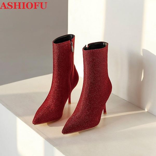 ashiofu handmade ladies 8.5cm stiletto boots shinny pointy ankle booties evening fashion club plus size red boots, Black
ashiofu handmade ladies 8.5cm stiletto boots shinny pointy ankle booties evening fashion club plus size red boots, Black