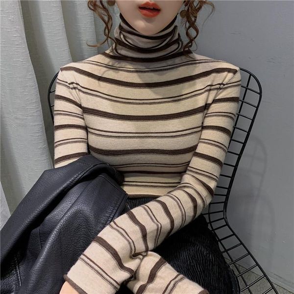 2021 women's striped turtlenecks, fine inner style, mesh bottoming shirt, autumn winter tide sleeve w5d2, White;black
2021 women's striped turtlenecks, fine inner style, mesh bottoming shirt, autumn winter tide sleeve w5d2, White;black