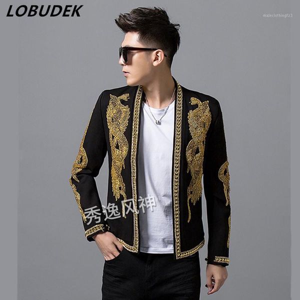 men's jackets nightclub men's slim rivet embroidery jacket party male singer dancer show stage wear performance costume casual coa, Black;brown
men's jackets nightclub men's slim rivet embroidery jacket party male singer dancer show stage wear performance costume casual coa, Black;brown