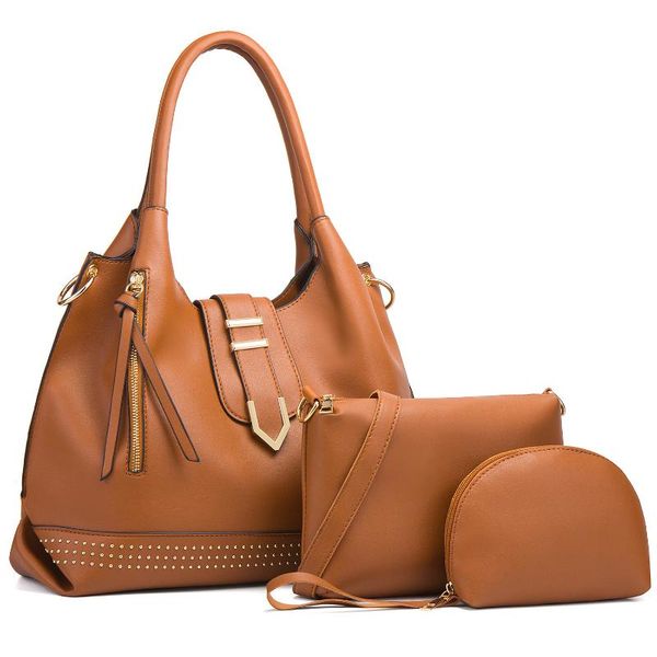 shoulder bags 3pcs/set bag set for women pu leather bucket handbag rivet solid color lock zipper wallet purse tote crossbody sets
shoulder bags 3pcs/set bag set for women pu leather bucket handbag rivet solid color lock zipper wallet purse tote crossbody sets
