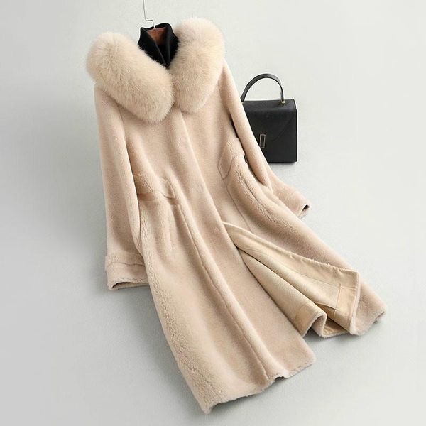 women's fur & faux 100%genuine wool female jacket collar hooded women coats clothing sheep shearing coat ropa invierno mujer zjt693, Black
women's fur & faux 100%genuine wool female jacket collar hooded women coats clothing sheep shearing coat ropa invierno mujer zjt693, Black