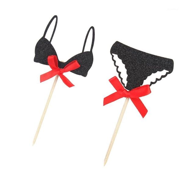 10 pcs girl bras cake ers fun cake picks desserts inserts for party - 5 bras & 5 underpants (black)1
10 pcs girl bras cake ers fun cake picks desserts inserts for party - 5 bras & 5 underpants (black)1