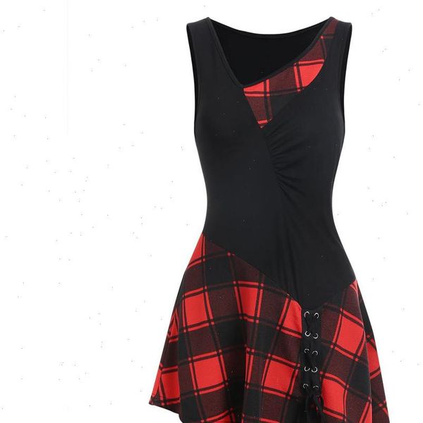 women mini dress gothic high waist plaid asymmetric casual female fashion elegant goth punk short dress l35, Black;gray
women mini dress gothic high waist plaid asymmetric casual female fashion elegant goth punk short dress l35, Black;gray