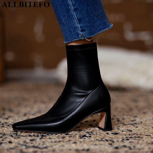 boots allbitefo fashion barnd high heels elastic material ankle for women autumn heel shoes thick, Black 
boots allbitefo fashion barnd high heels elastic material ankle for women autumn heel shoes thick, Black