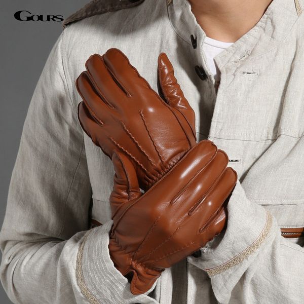 gours 2019 new men' winter genuine leather gloves fashion brand black warm gloves classic goatskin mittens luvas guantes t200915, Blue;gray
gours 2019 new men' winter genuine leather gloves fashion brand black warm gloves classic goatskin mittens luvas guantes t200915, Blue;gray