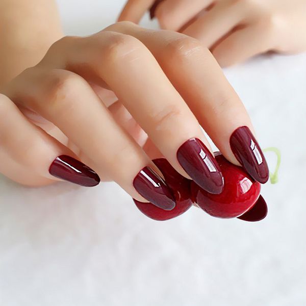 false nails 24pcs wine red full sharp ending tips fake acrylic stiletto nail normal sizes for salons, Red;gold
false nails 24pcs wine red full sharp ending tips fake acrylic stiletto nail normal sizes for salons, Red;gold