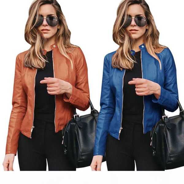 women jackets autumn long sleeve zipper coat ladies pu leather jacket fashion slim coats female jackets 12 colors 050825, Black;brown
women jackets autumn long sleeve zipper coat ladies pu leather jacket fashion slim coats female jackets 12 colors 050825, Black;brown