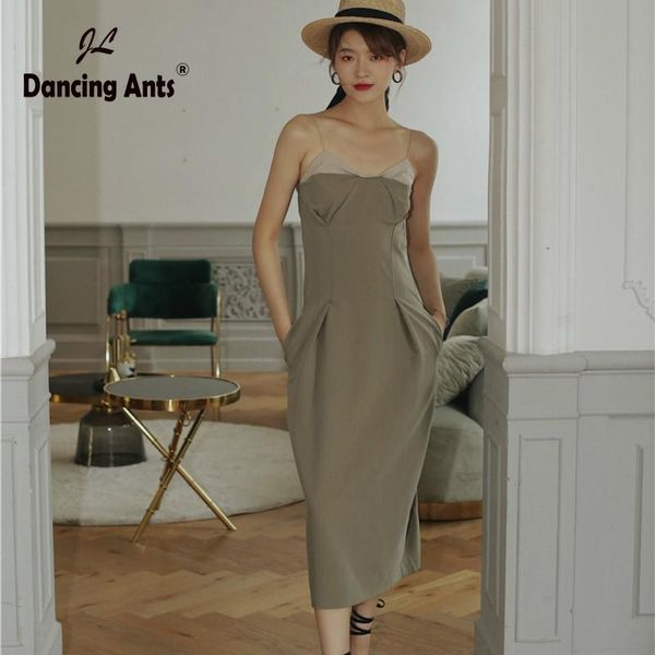 women dress mid-calf a-line v-neck sleeveless high waist spaghetti strap woman summer vintage korean new french fashion dresses, Black;gray
women dress mid-calf a-line v-neck sleeveless high waist spaghetti strap woman summer vintage korean new french fashion dresses, Black;gray