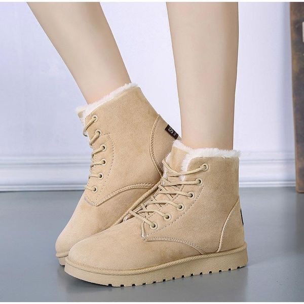 women fur snow boots women's suede ankle boots flat lace up winter platform ladies warm shoes flock female non slip sewing new, Black
women fur snow boots women's suede ankle boots flat lace up winter platform ladies warm shoes flock female non slip sewing new, Black
