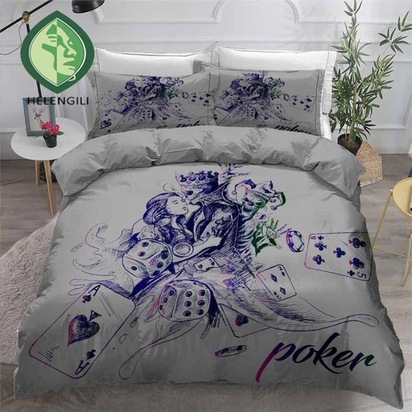 helengili 3d bedding set playing cards print duvet cover set bedclothes with pillowcase bed home textiles #pk171
helengili 3d bedding set playing cards print duvet cover set bedclothes with pillowcase bed home textiles #pk171