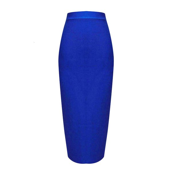 blue mid calf pencil bandage skirt long bodycon women stretchable split skirt wholesale, Black