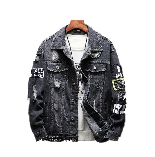 men's jackets 2 colours harajuku patchwork frayed rock vintage black blue denim jacket men punk sudadera hole streetwear hip hop ruched, Black;brown
men's jackets 2 colours harajuku patchwork frayed rock vintage black blue denim jacket men punk sudadera hole streetwear hip hop ruched, Black;brown