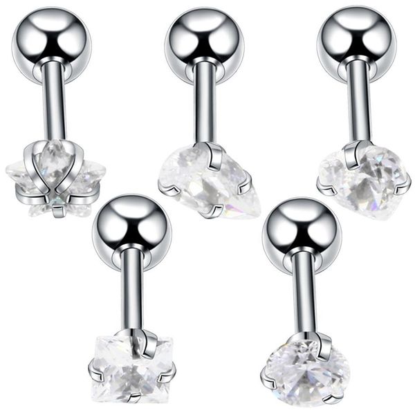 lot 2piece ear cartilage tragus piercing surgical steel crystal zircon assorted colors ear cartilage helix fashion girls jewelry q sqcasc, Silver
lot 2piece ear cartilage tragus piercing surgical steel crystal zircon assorted colors ear cartilage helix fashion girls jewelry q sqcasc, Silver