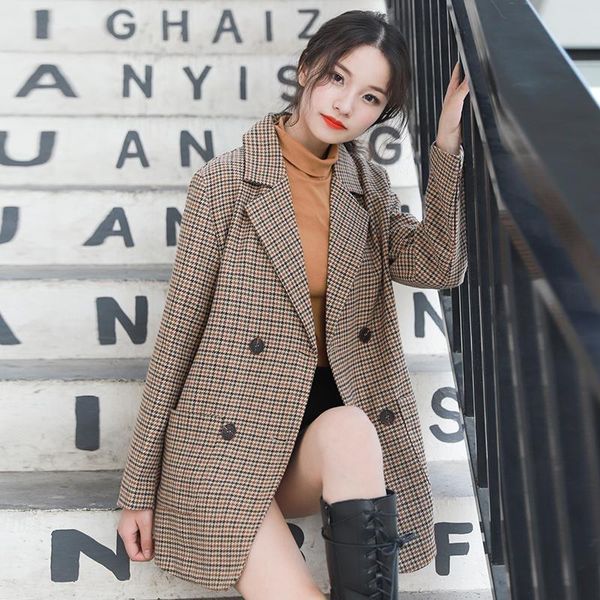 new winter han edition small suit star fashion long-sleeved grid cloth with lace-up coat frock, White;black
new winter han edition small suit star fashion long-sleeved grid cloth with lace-up coat frock, White;black