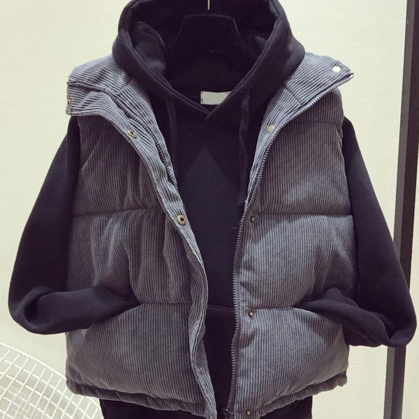 women's padded vest for fall/winter new style cotton-padded jacket short wild corduroy vest jacket1, Black;white
women's padded vest for fall/winter new style cotton-padded jacket short wild corduroy vest jacket1, Black;white