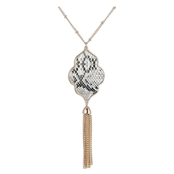 fashion flower hexagon abalone shell leopard pendant necklace tassels long chain sweater necklace geometric jewelry, Silver
fashion flower hexagon abalone shell leopard pendant necklace tassels long chain sweater necklace geometric jewelry, Silver
