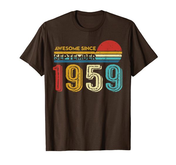 awesome since september 1959 retro sunset 60th birthday gift t-shirt, White;black
awesome since september 1959 retro sunset 60th birthday gift t-shirt, White;black