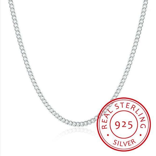 chains women's 2mm side chain 925 sterling silver 16"18"20"22"24" short long fit charms necklaces colar de pra
chains women's 2mm side chain 925 sterling silver 16"18"20"22"24" short long fit charms necklaces colar de pra