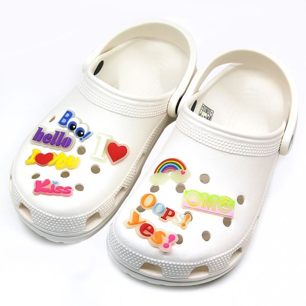 20pcs + custom buzzword pvc glow shoe charms jibitz for croc shoes wholesale glowing charms in the dark, White;pink
20pcs + custom buzzword pvc glow shoe charms jibitz for croc shoes wholesale glowing charms in the dark, White;pink