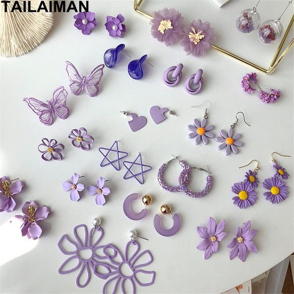 hong kong style retro purple flower needle earrings female new fashion aesthetic temperament daily wear ladies popular jewelry, Silver
hong kong style retro purple flower needle earrings female new fashion aesthetic temperament daily wear ladies popular jewelry, Silver
