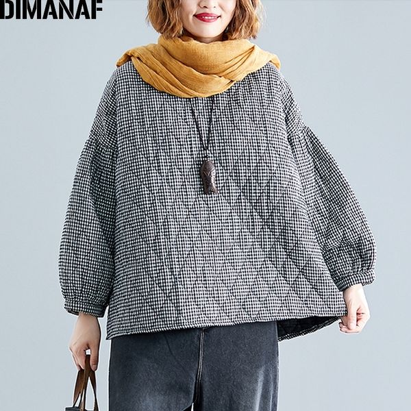 dimanaf plus size women pullover autumn winter thick cotton clothing loose oversize vintage plaid black female sweatshirts 201202
dimanaf plus size women pullover autumn winter thick cotton clothing loose oversize vintage plaid black female sweatshirts 201202