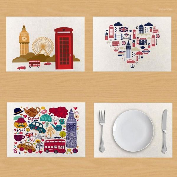 

england style london table napkin london linen napkins coffee towel placemat table mat decor onderzetters posavasos1