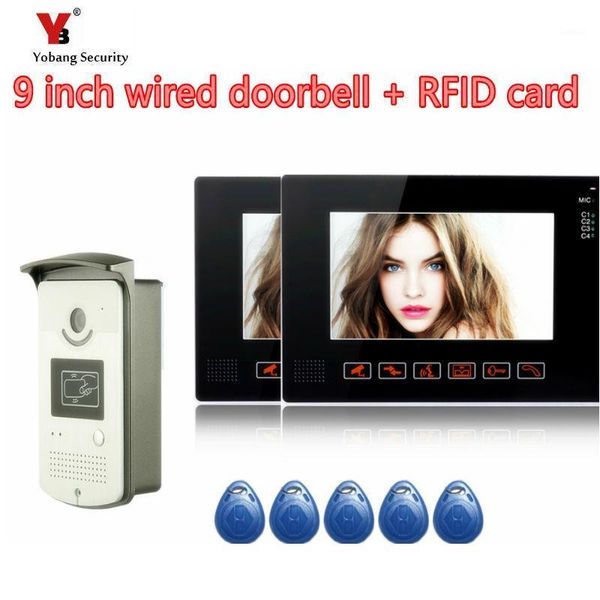 video door phones yobang security 9" intercom phone system with 2 black monitor 5 rfid access hd doorbell camera bell1
video door phones yobang security 9" intercom phone system with 2 black monitor 5 rfid access hd doorbell camera bell1