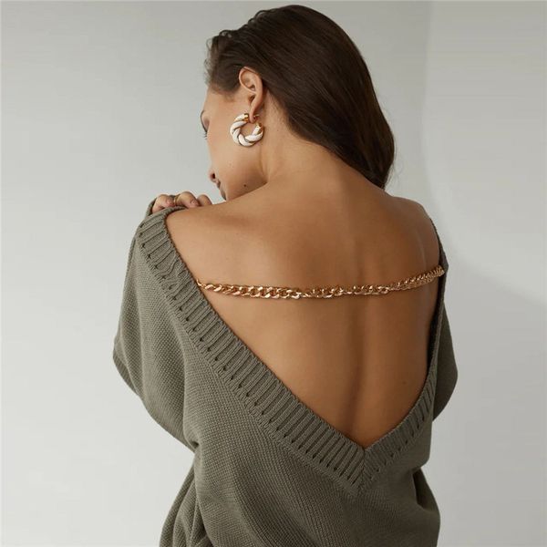 fantoye back deep v-neck basic sweater women casual solid backless pullover knitwear fashion full sleeve basic jumper 2021 c0129, Black;gray
fantoye back deep v-neck basic sweater women casual solid backless pullover knitwear fashion full sleeve basic jumper 2021 c0129, Black;gray
