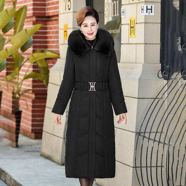 2021 newwinter x-long jacket women fur hooded cotton padded coat thicken warm outwear v016, Black
2021 newwinter x-long jacket women fur hooded cotton padded coat thicken warm outwear v016, Black