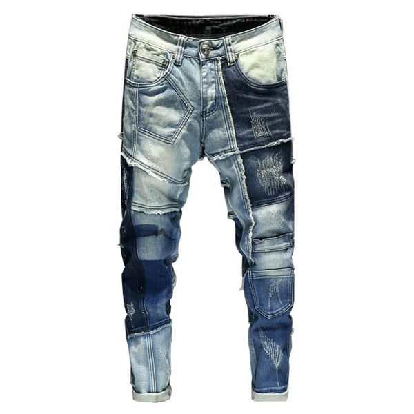 moruancle men jeans splice homme skinny denim ripped spijkerbroeken heren biker stretch pants slim fit trousers warm pantalon, Blue
moruancle men jeans splice homme skinny denim ripped spijkerbroeken heren biker stretch pants slim fit trousers warm pantalon, Blue
