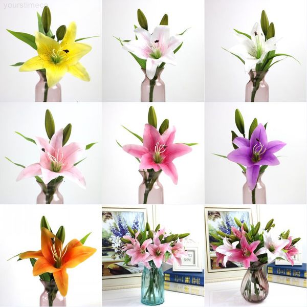 38cm 3 heads charming real touch lily artificial flower home wedding party decor silk floral decoration bouquet
38cm 3 heads charming real touch lily artificial flower home wedding party decor silk floral decoration bouquet