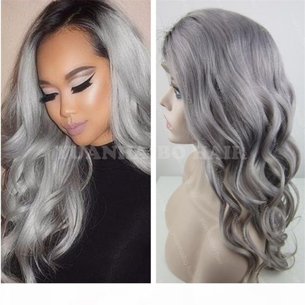 two tone gray hair loose wave malaysian virgin hair ombre gray lace front wig ing, Black;brown
two tone gray hair loose wave malaysian virgin hair ombre gray lace front wig ing, Black;brown