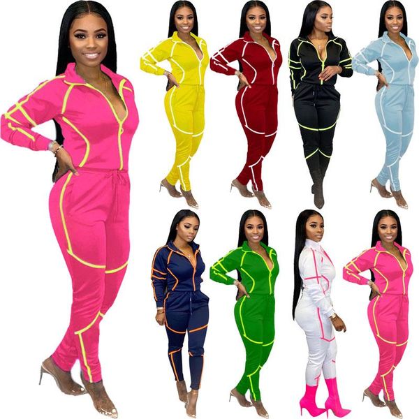 women tracksuit 2 piece set fashion long sleeve pencil pant panelled solid color outfits ladies zipper trousers jogging casual suit cy, White
women tracksuit 2 piece set fashion long sleeve pencil pant panelled solid color outfits ladies zipper trousers jogging casual suit cy, White