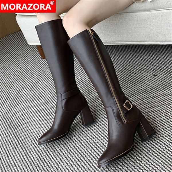 morazora 2020 new arrival fashion women ladies shoes genuine leather buckle winter knee high boots black brown q1104
morazora 2020 new arrival fashion women ladies shoes genuine leather buckle winter knee high boots black brown q1104