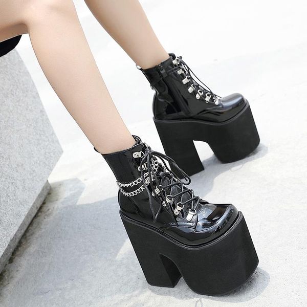 17cm heel motorcycle boots black ankle boots for women punk cosplay fashion goth platform black autumn femmes bottes
17cm heel motorcycle boots black ankle boots for women punk cosplay fashion goth platform black autumn femmes bottes