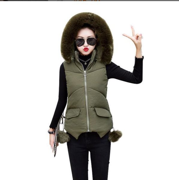 elegant autumn winter korean women vest cotton big fur collar sleeveless jacket vest women hooded fashion warm coat k1341, Black;white
elegant autumn winter korean women vest cotton big fur collar sleeveless jacket vest women hooded fashion warm coat k1341, Black;white