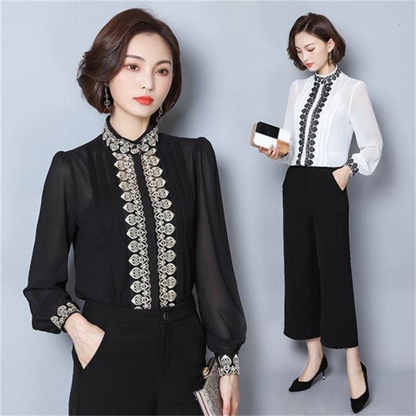 women's blouse embroidered lady in office and blouses mujer fashion slices qvr2, White
women's blouse embroidered lady in office and blouses mujer fashion slices qvr2, White