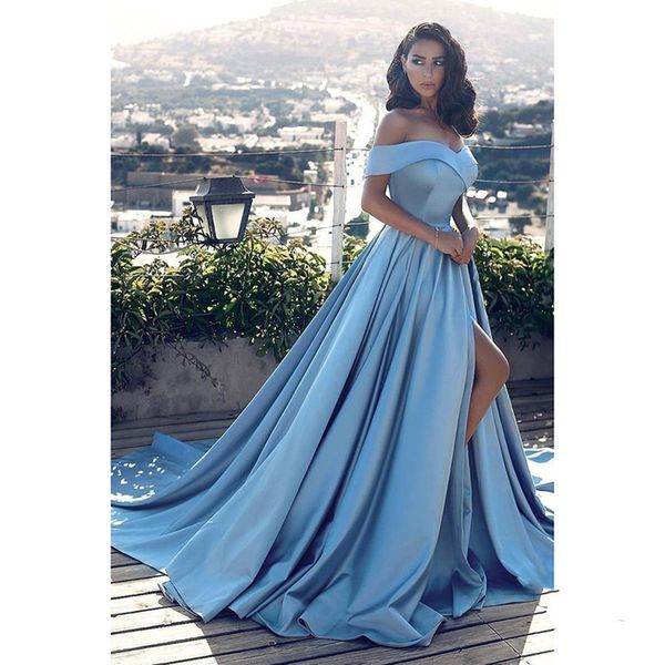 fashion elegant boat neck dresses for women party classy night lady off the shoulder slit ball gown, White
fashion elegant boat neck dresses for women party classy night lady off the shoulder slit ball gown, White