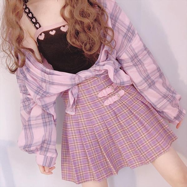 harajuku pastel purple plaid skirt knif pleat high waist mini skirt tennisskirt for women school girl outfits, Black
harajuku pastel purple plaid skirt knif pleat high waist mini skirt tennisskirt for women school girl outfits, Black