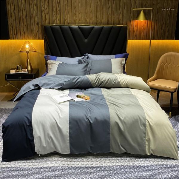 3/4pcs 100% cotton satin bed linen euro double duvet cover set colorful solid color bedsheets gray patchwork bedding size1
3/4pcs 100% cotton satin bed linen euro double duvet cover set colorful solid color bedsheets gray patchwork bedding size1