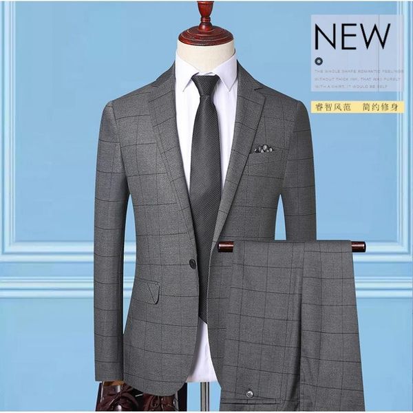 men's suits & blazers suit 2-piece wedding bridegroom man small dress korean slim business casual plaid, White;black
men's suits & blazers suit 2-piece wedding bridegroom man small dress korean slim business casual plaid, White;black
