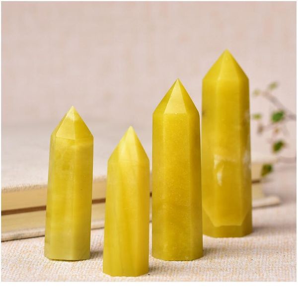 1pc natural crystal point lemon jade stone healing obelisk yellow quartz tower ornament for home decor energy stone pyra qylxae, Black
1pc natural crystal point lemon jade stone healing obelisk yellow quartz tower ornament for home decor energy stone pyra qylxae, Black