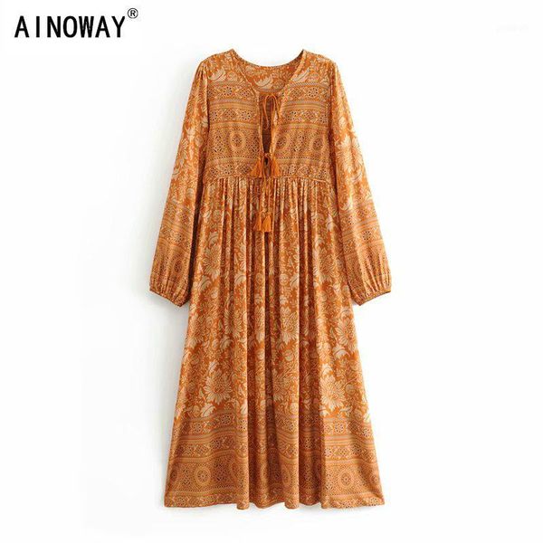 casual dresses vintage chic women floral print long sleeve tassel ruffles beach bohemian midi ladies loose v-neck rayon boho dress1, Black;gray
casual dresses vintage chic women floral print long sleeve tassel ruffles beach bohemian midi ladies loose v-neck rayon boho dress1, Black;gray